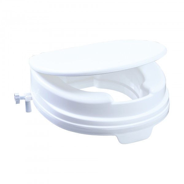 Toilettensitzerhöhung Relaxon ohne Armlehnen, mit Deckel, 10 cm